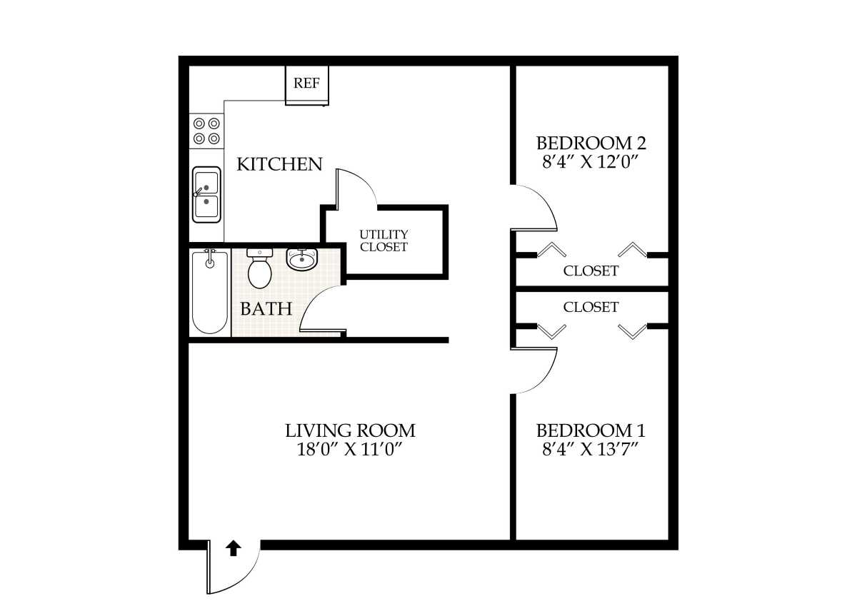 Duplex - 1623 Muscatine Ave Floor Plan Penningroth Apartments